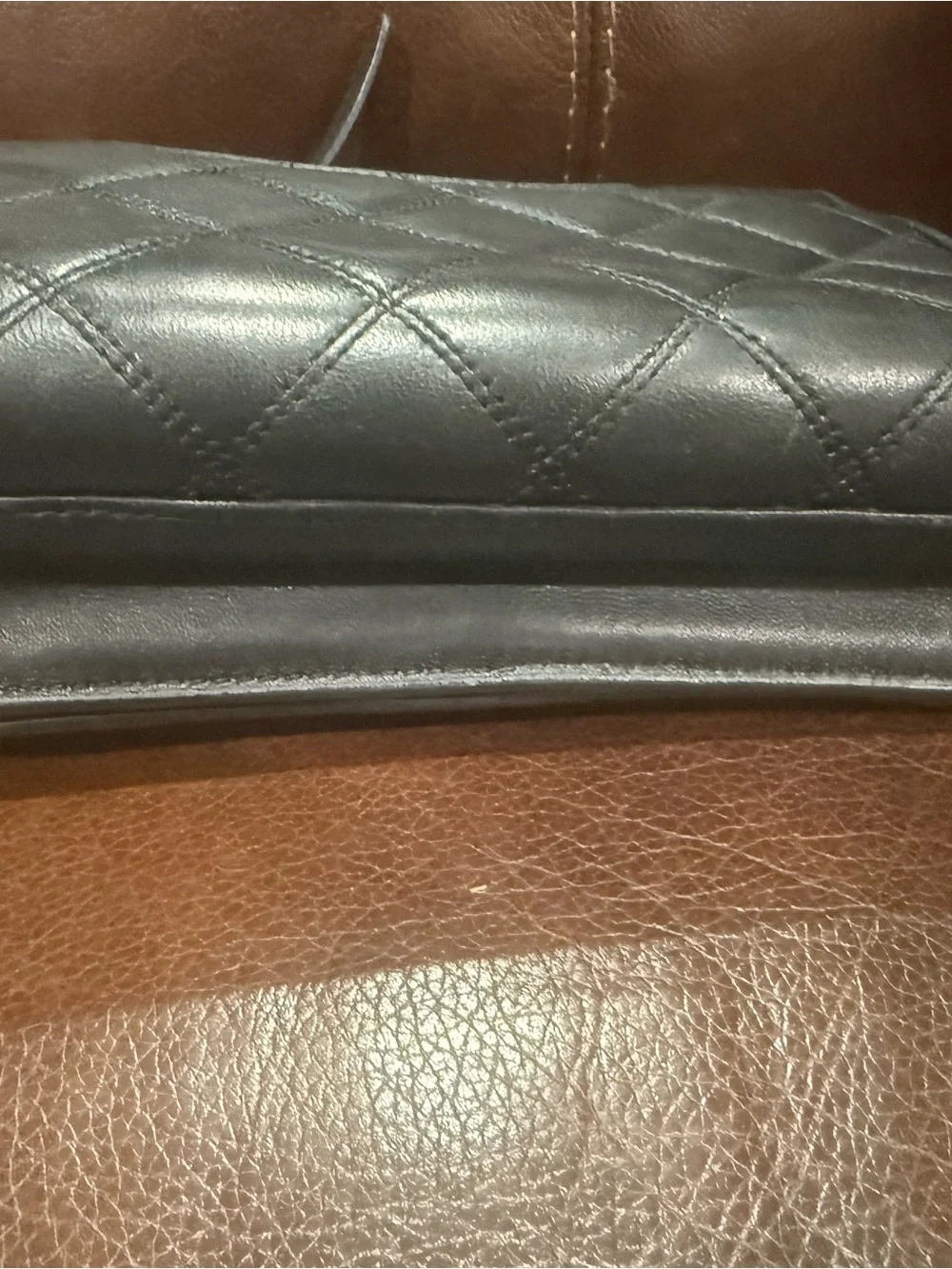 Tory Burch Black Quilted Leather Crossbody with Logo Detail